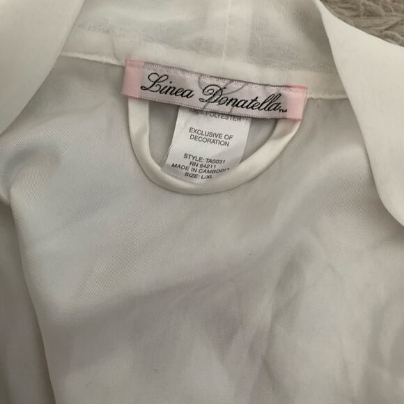 Linea Donatella White Embellished Silky Robe Women’s Large XL - Picture 9 of 9